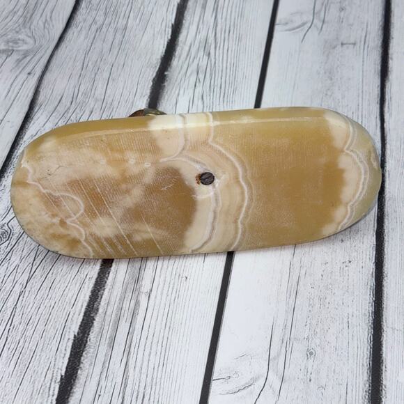 Vintage Mid Century Egyptian Brass and Onyx Sphinx Figure - Picture 5 of 5